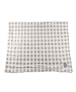 GRAY PLAID SHERPA BLANKET