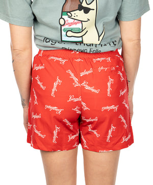 RED LEINENKUGELS BOARD SHORTS