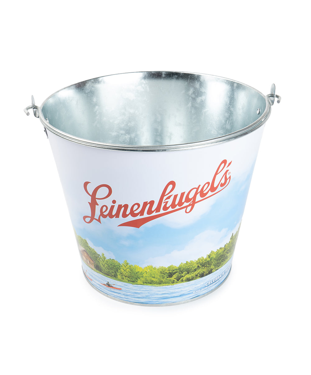 CANOE ON THE LAKE METAL BUCKET