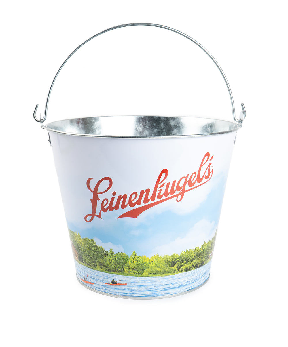 CANOE ON THE LAKE METAL BUCKET