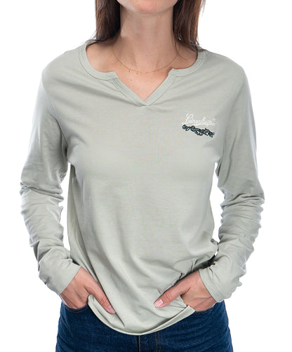 Ladies V Notch LS Tee