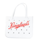 WHITE RUBBER TOTE