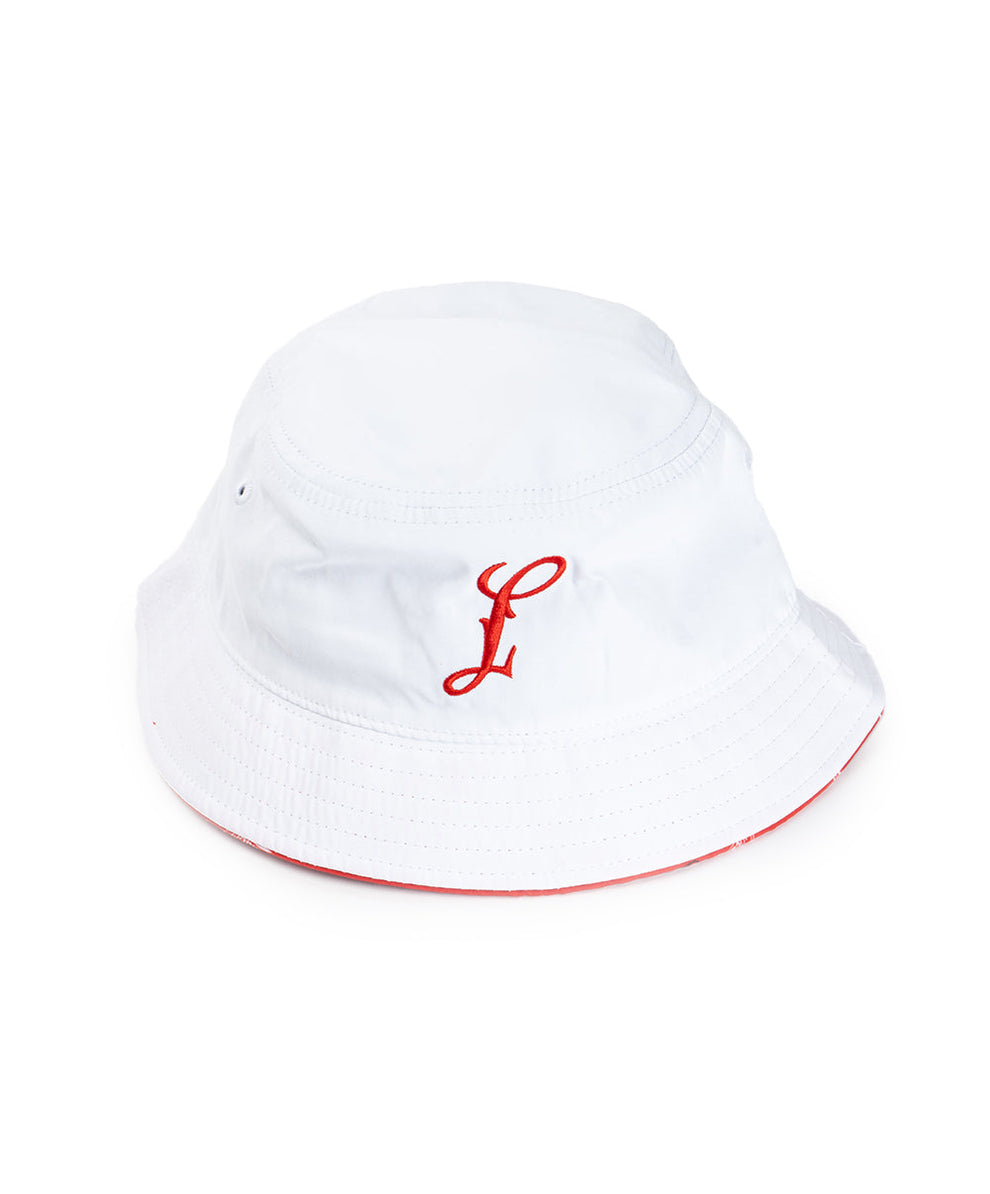Chapeau Seau Leinenkugel's – Blanc, Brodé, Protection UV, Taille Unique