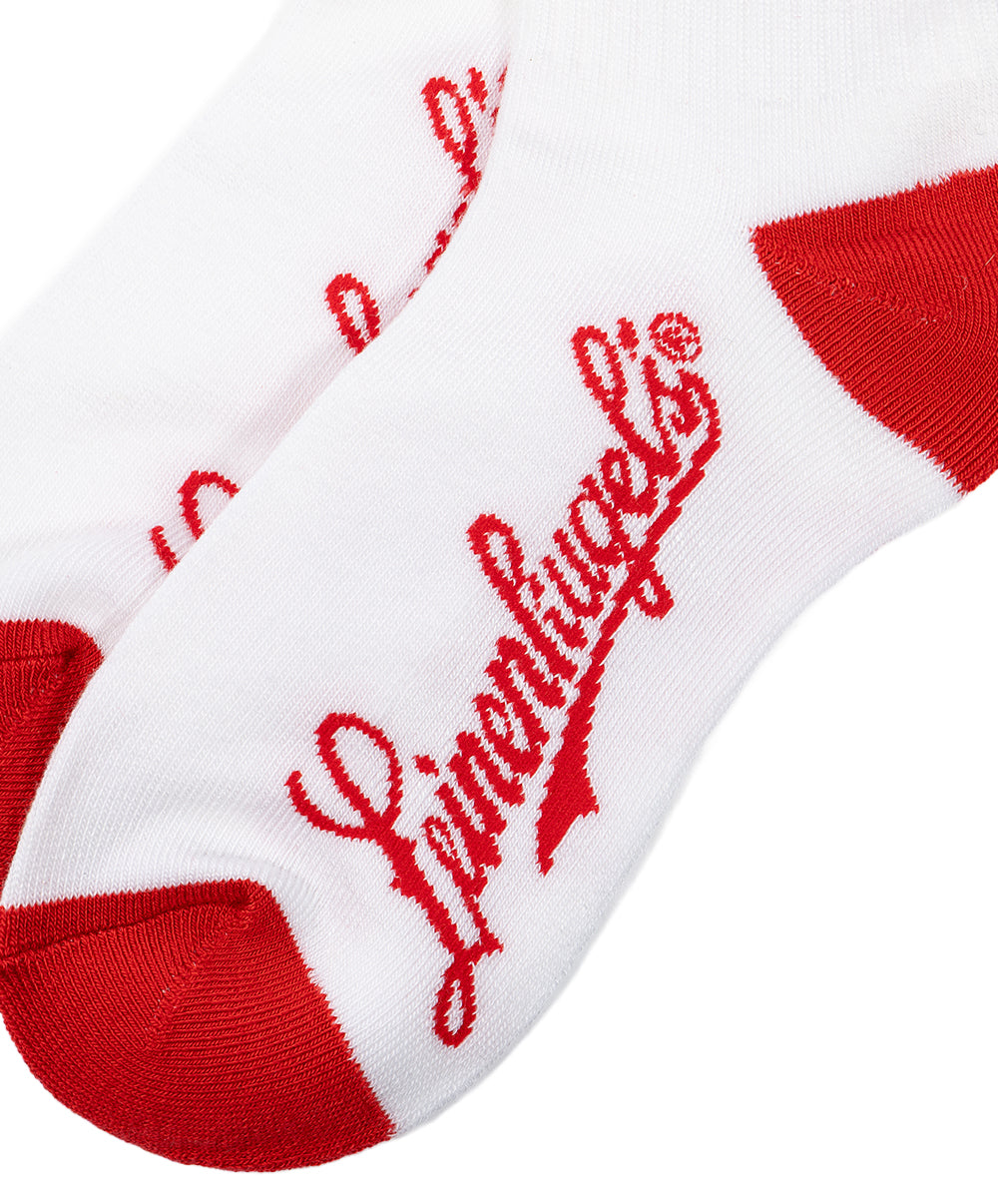White Leinies Qtr Crew Socks