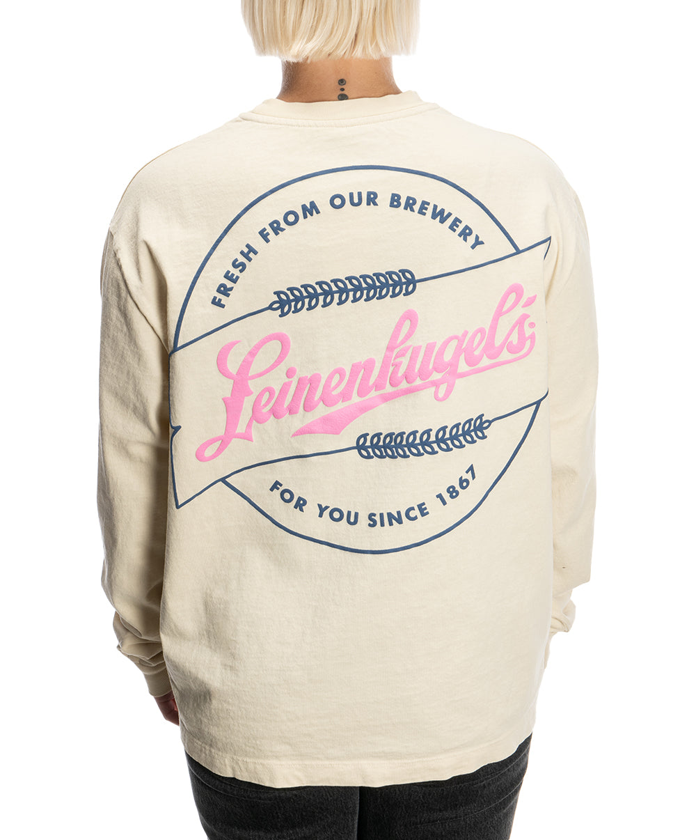 LADIES LS CREAM CREW TEE