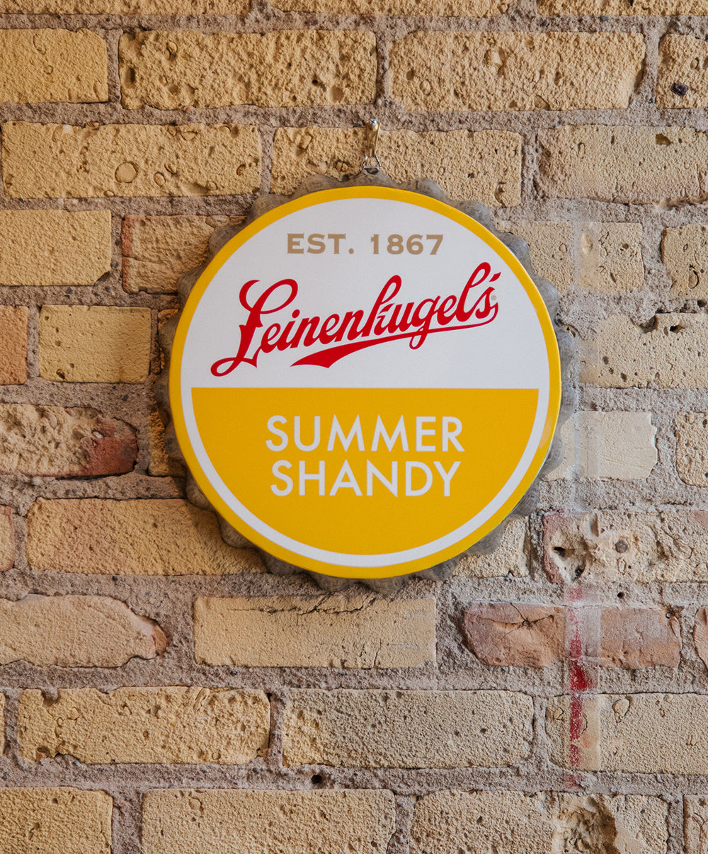 SUMMER SHANDY BOTTLE CAP SIGN