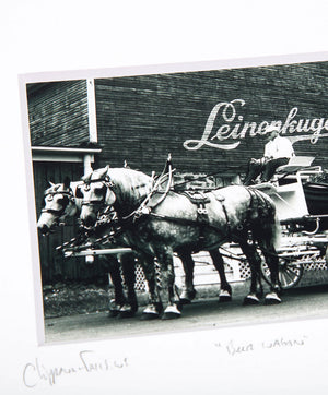 5X7 MATTED HORSES WITH BARN