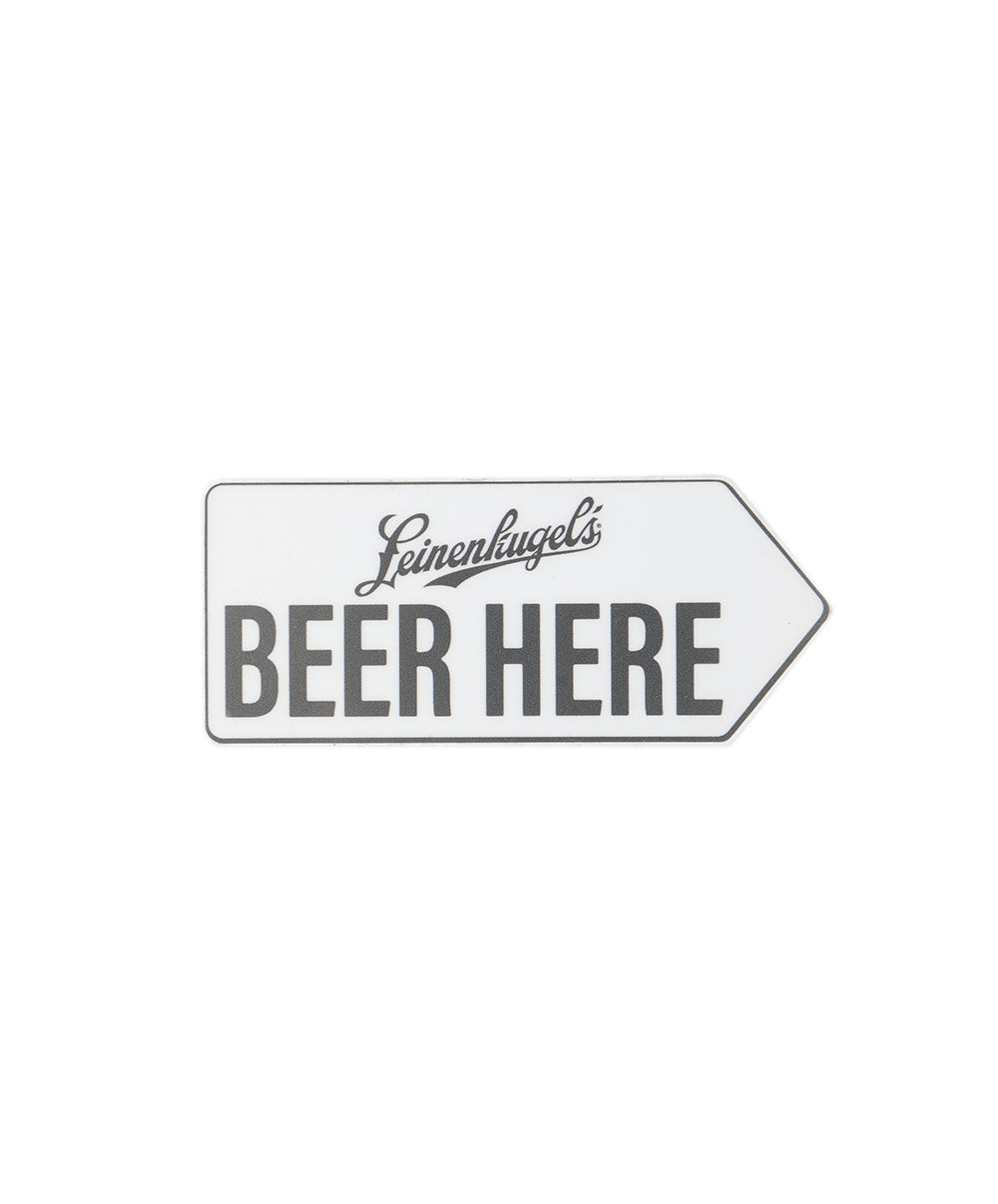 LARGE BEER HERE STICKER